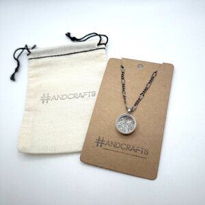 Floating Locket Pendant Herkimer Diamond Quarts 21" .925 Chain Necklace